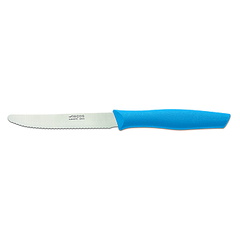 couteau table cranté 110 mm bleu