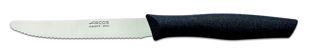couteau table cranté 110 mm noir