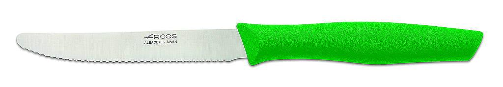 couteau table cranté 110 mm vert