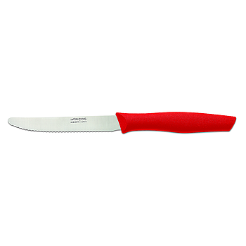 couteau table cranté 110 mm rouge