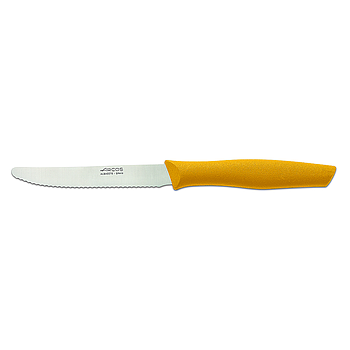 couteau table cranté 110 mm jaune
