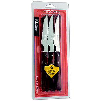 set de 6 couteaux steak manche bois 371500