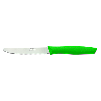couteau table cranté 110 mm vert