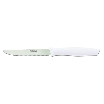 couteau table cranté 110 mm blanc